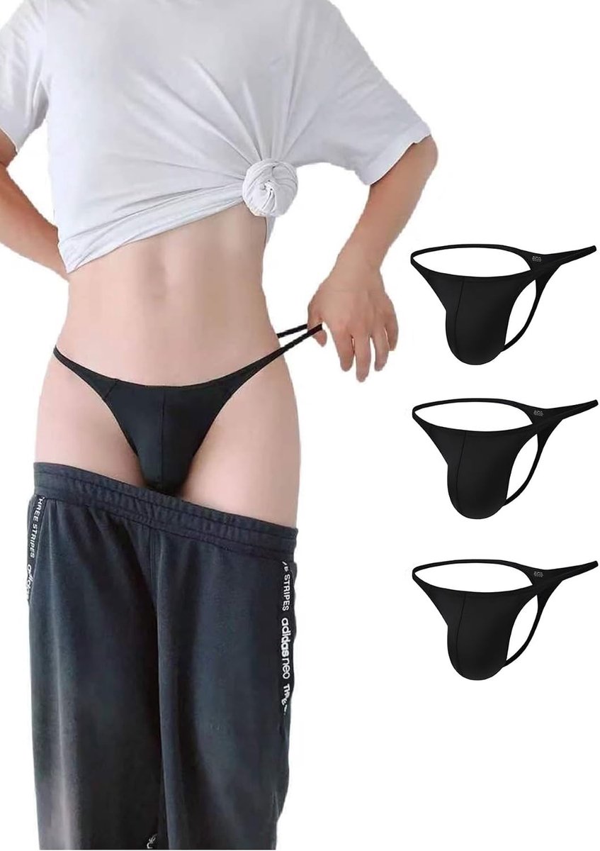 Heren nylon slip - naadloze T-back - sexy lage taille - ultiem draagcomfort - SnelShoppen