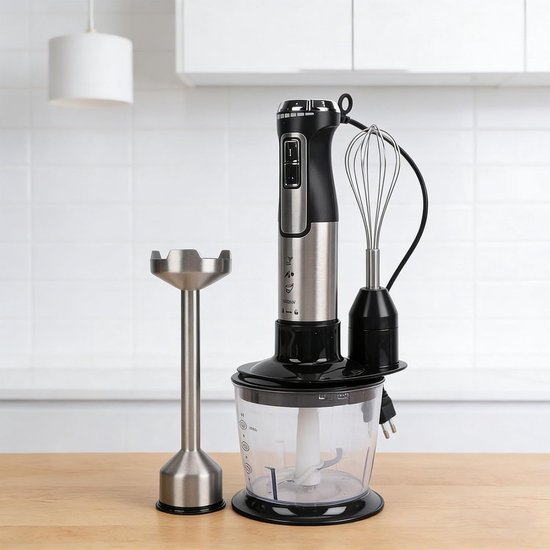 Staafmixer Keukenmachine - Blender Klopper - Eten Bereiden - Veelzijdige Functionaliteit - 26D x 25W x 14H cm - Zwart — afbeelding 2