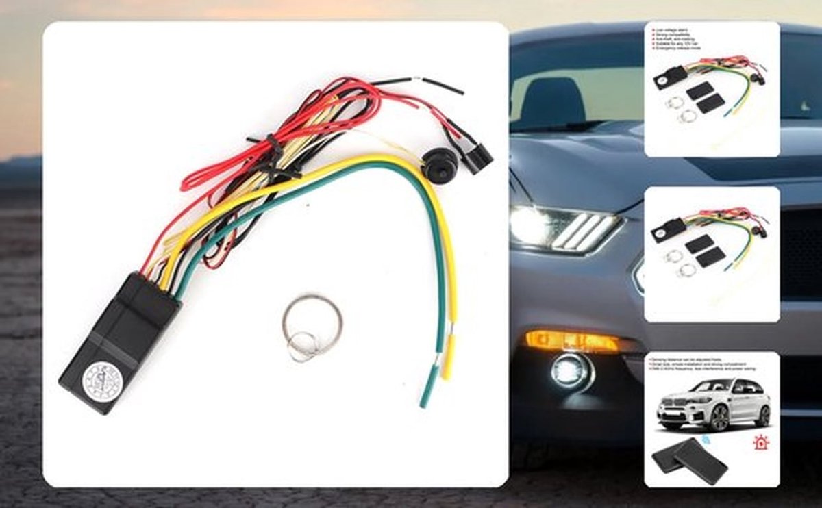 Draadloze motorblokkering en intelligent alarmsysteem voor auto’s, effectief tegen diefstal en snel te installeren voor extra veiligheid onderweg