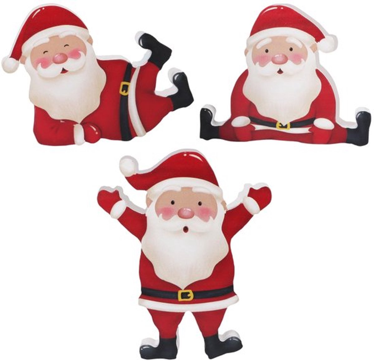 3Pcs Kerstman Kerstdecoratie Binnen Schattige Kerstman Houten Blokken Winter Laag Gelaagd Lade Decor Set Kersttafel Decoratie voor Feest Thuis Kantoor Plank