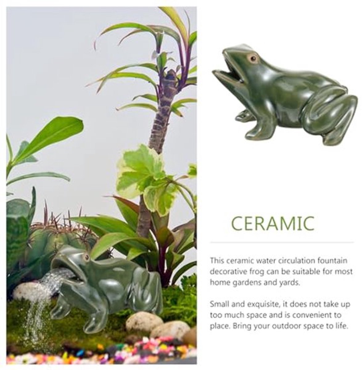 Supvox Water Fountain Frog Dier Tuin Keramische Frog voor Binnenplaats Waterval Ontwerp