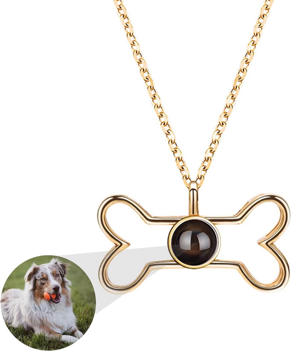 Gepersonaliseerde Ketting - Huisdier Halsketting Poot - Herdenkingssieraad - Met Huisdier Foto Projectie - 40+5cm - Zilver