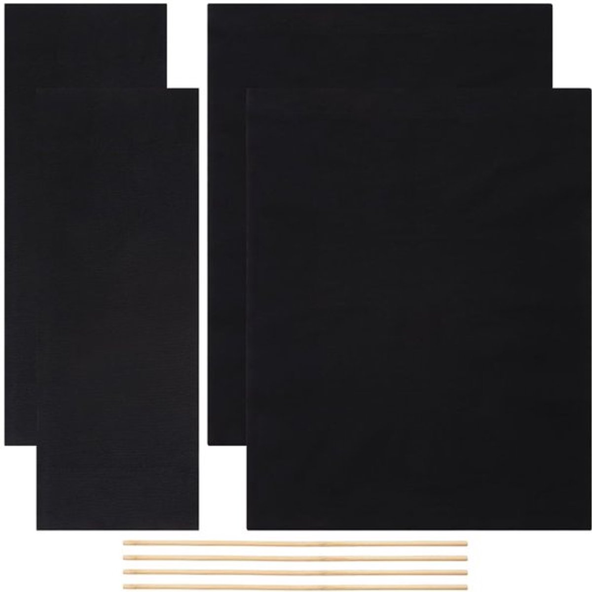 Grote regisseursstoelhoezen, canvas vervanging, 2 sets, make-up stoelhoes, zwart, draagbaar, casual, thuis, filmstoel, canvas, met houten stok voor tuin en buiten