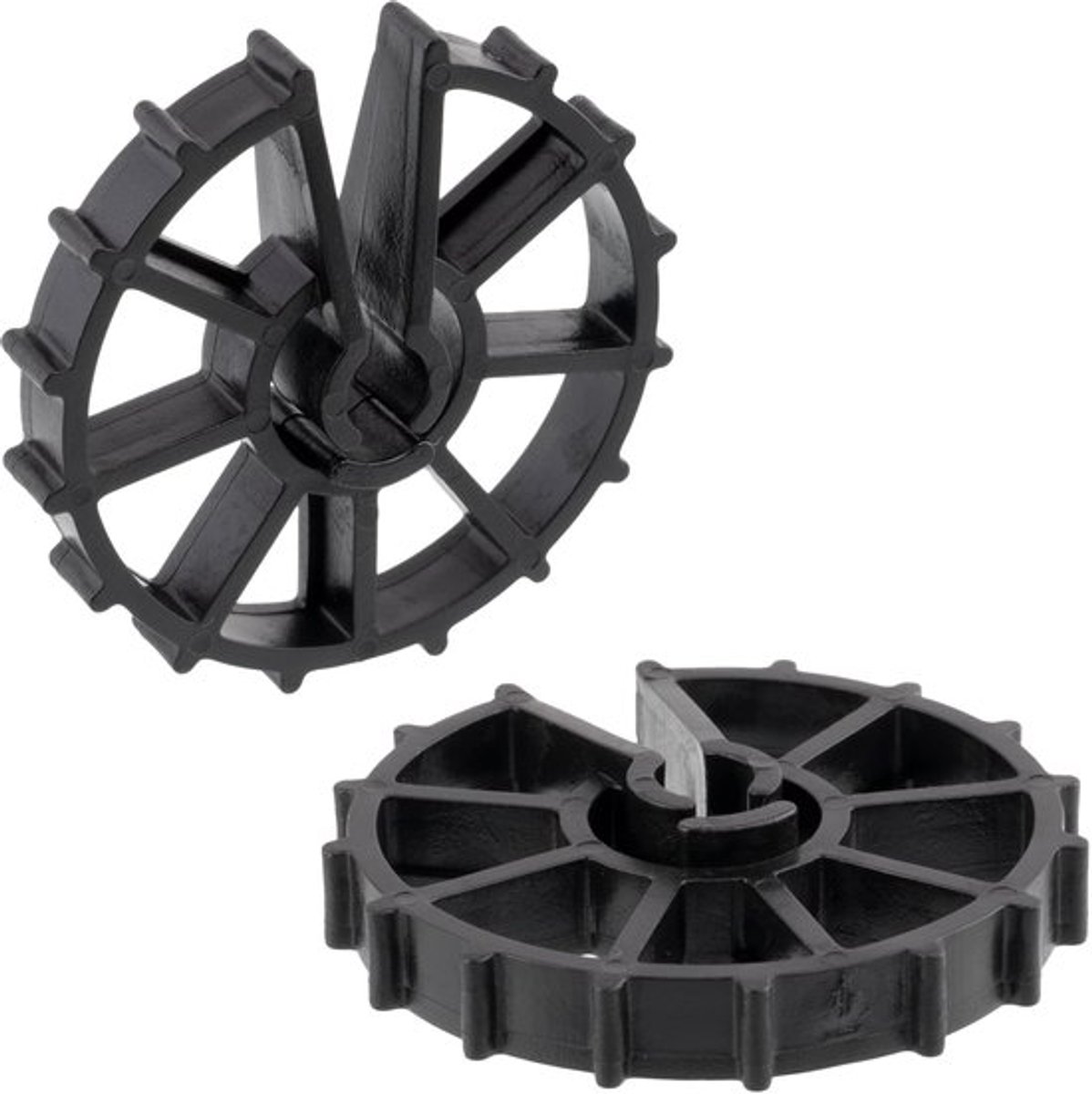 C65226 - Set van 100 versterkingswiggen voor wapeningsstaal Ã˜8-Ã˜12-20 mm - Voor verticale montage - Plastic vormwerkaccessoires