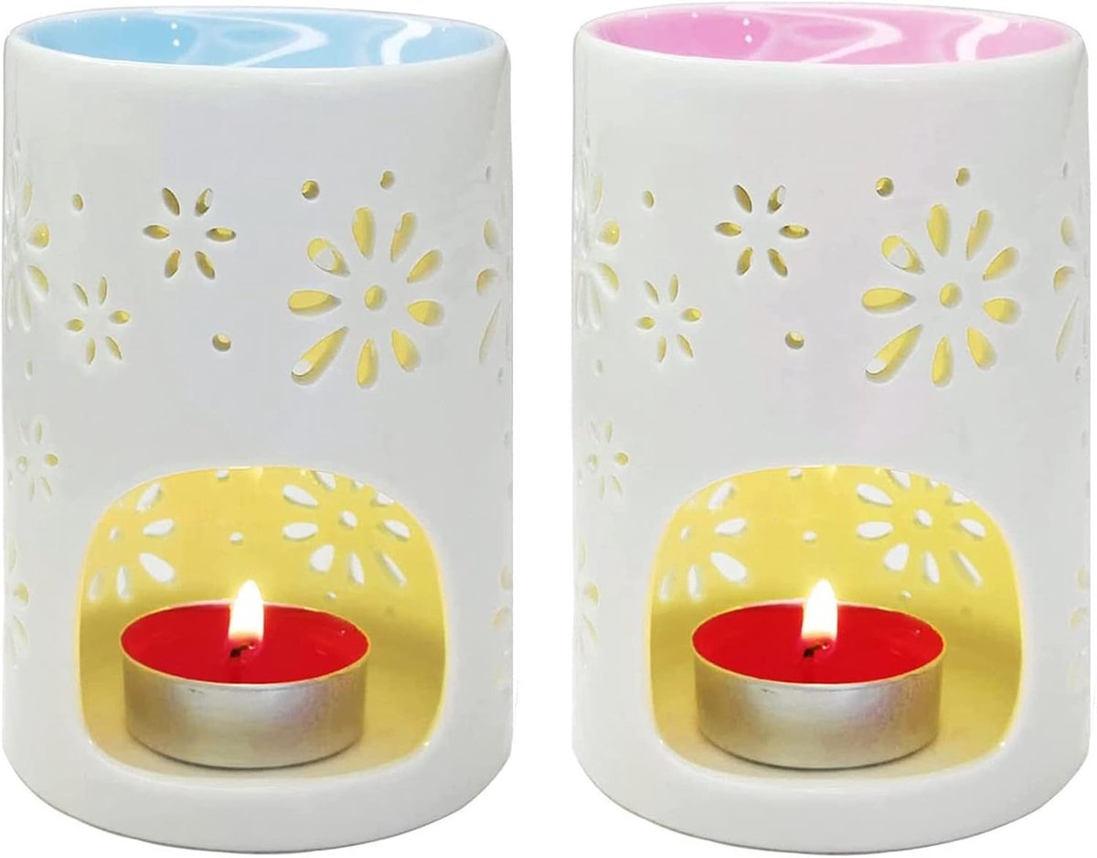 Aroma lamp 2-delig - keramisch - geurverspreider - ideaal voor ontspanning - ShopVlot
