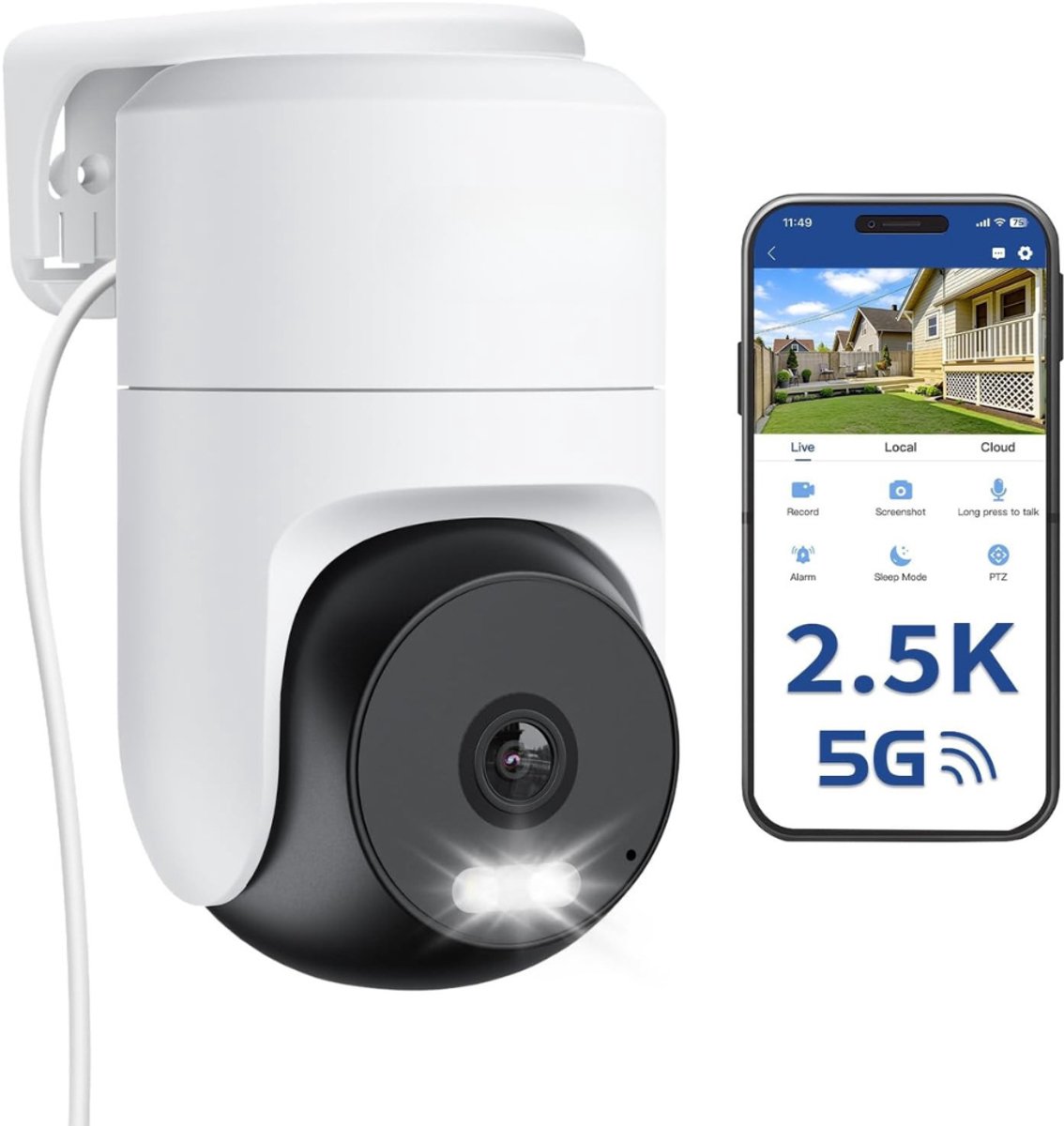 Zavio® 5G WiFi Beveiligingscamera - Binnen Camera Huisdier Camera - Huisbewaking - Wit