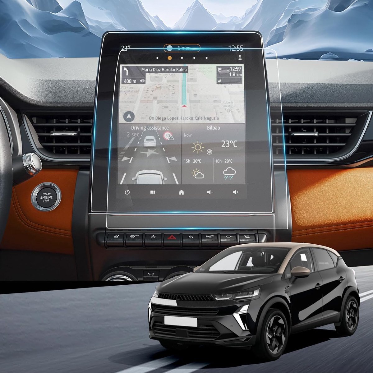 Protectiefilm Navigatiesysteem 10,4 Inch - PET - Krasbestendig - Bescherming voor Renault Captur 2/Symbioz 2025 - ShopVlot