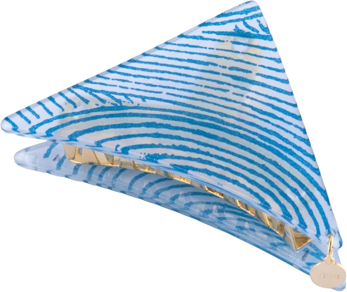 Haarspeld Vance Clip 9,7 x 4,8 cm - Triangle Vance Clip Blauw - Acrylaat en Japans papier - Voor dik haar - ShopVlot