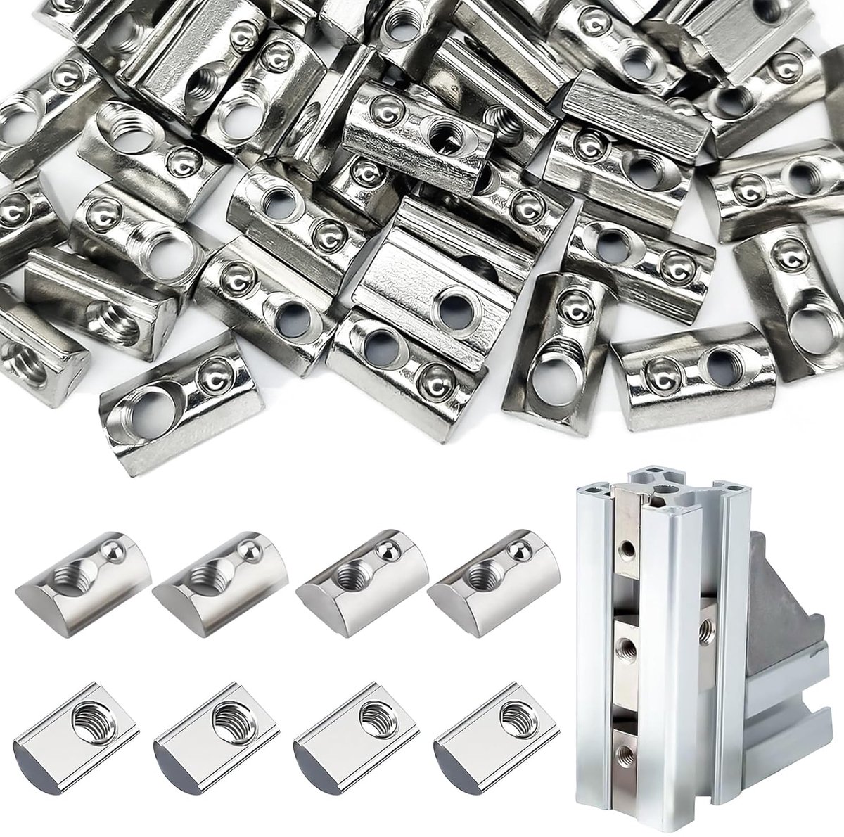 Groefstenen 60 Stuks M4/M5 Serie 40 - Gehard Staal - Voor Aluminium Profiel Extrusie - Langdurige Duurzaamheid - ShopVlot