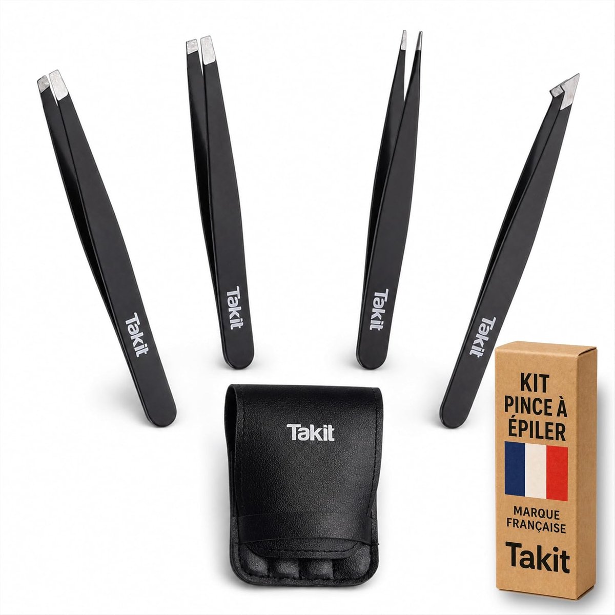 Wenkbrauw pincet 5pcs - Roestvrij staal - Precisie afwerking - Voor perfecte wenkbrauwen - ShopVlot
