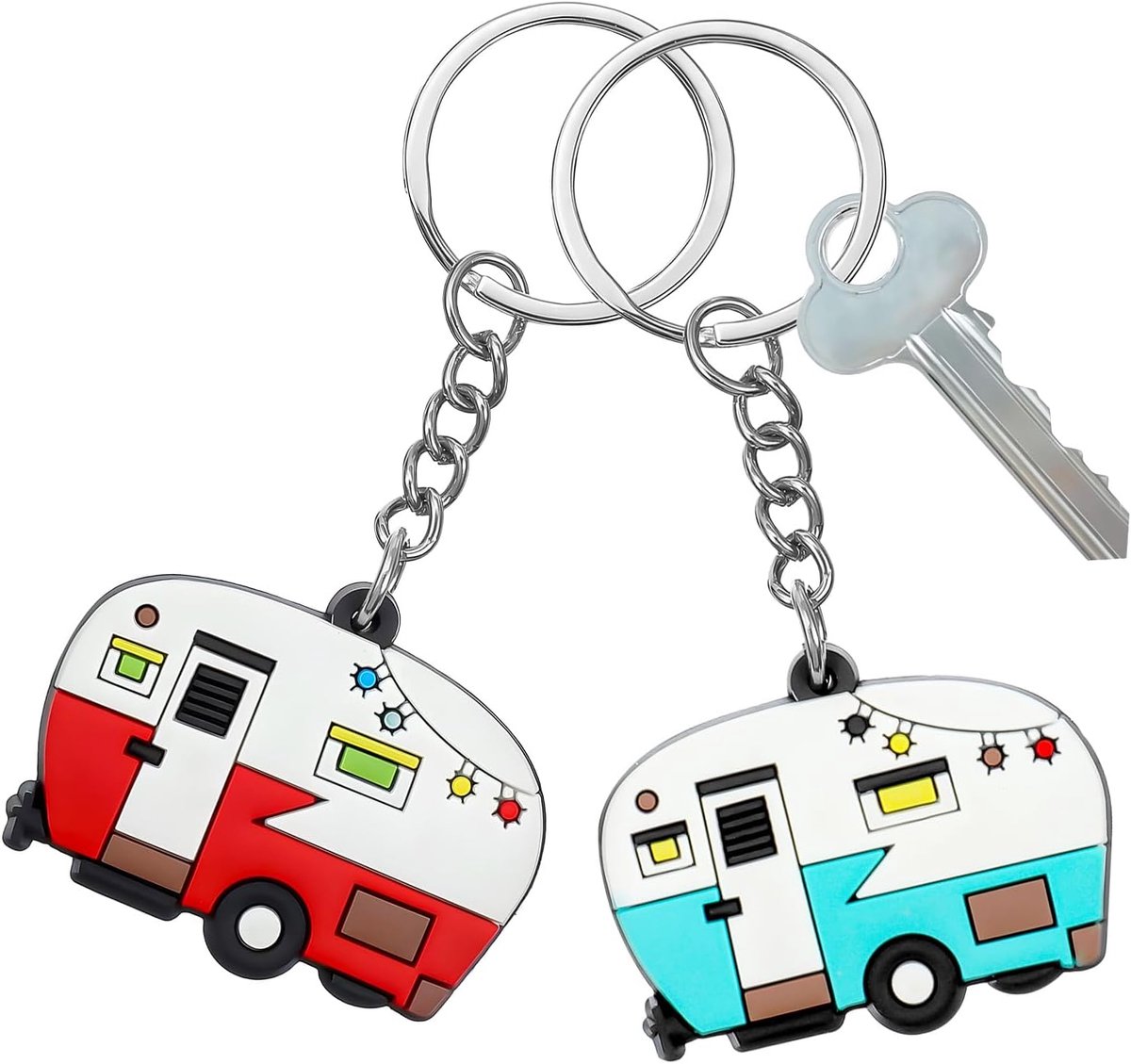 Sleutelhanger camper - 2 stuks - retro design - perfecte reis souvenirs - ShopVlot