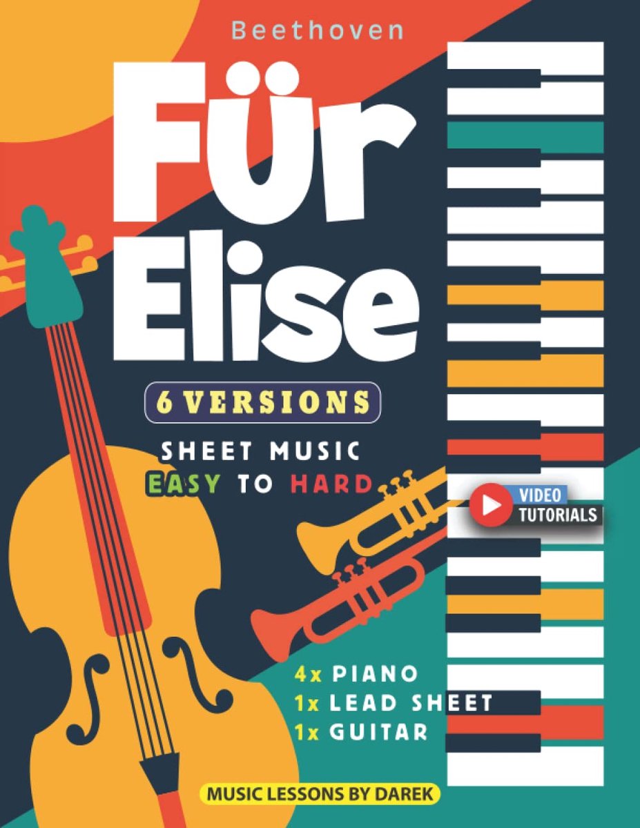 Bladmuziek Für Elise - 6 Versies - Van eenvoudig tot moeilijk - Leer piano en gitaar spelen - Inclusief videolessen - ShopVlot