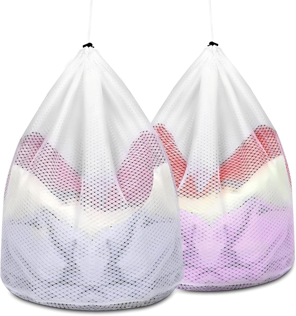 Set van 2 wasnetten 40 × 30 cm - herbruikbare zakken met trekkoord - bescherming voor gevoelige was - ShopVlot