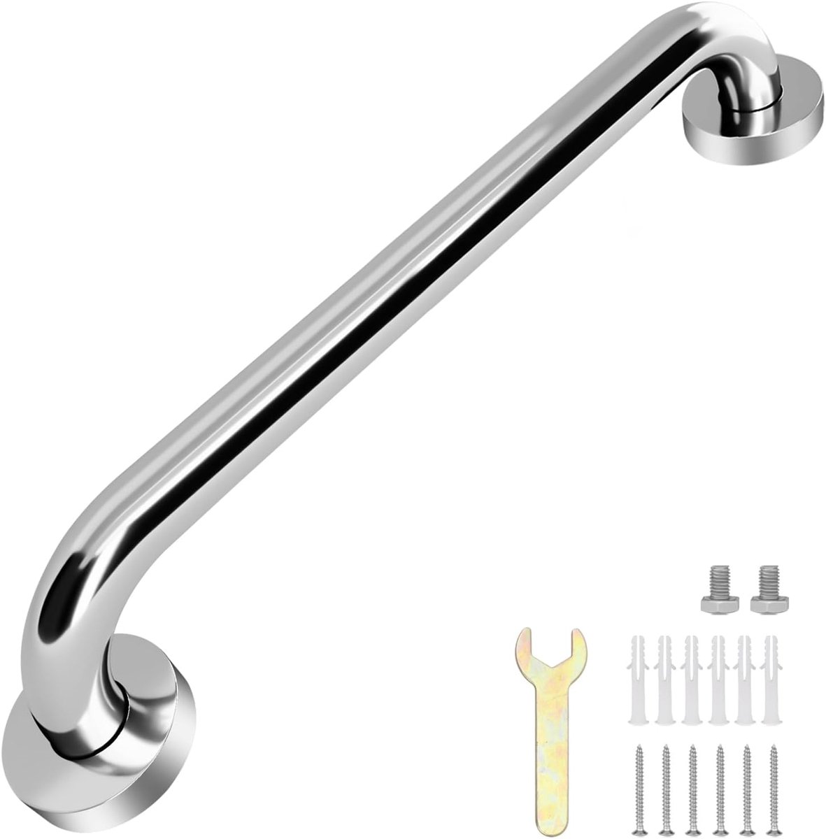 Badkamerhandgreep 40cm - RVS Antislip - Voor Senioren en Gehandicapten - Extra Steun bij Douche en Bad - ShopVlot