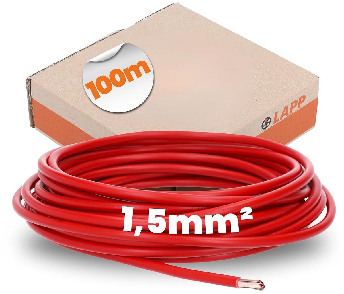 Koperdraad H07V-K 1 x 1.50 mm² - Rood - Flexibel snoer - Ideaal voor besturingsbouw - ShopVlot
