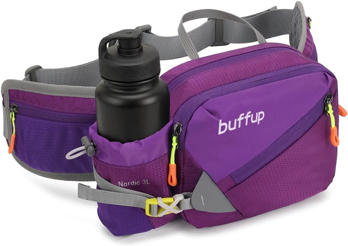 Heuptas met Fleshouder - Paars - Ruim en Georganiseerd - Ideaal voor Outdoor Activiteiten - ShopVlot