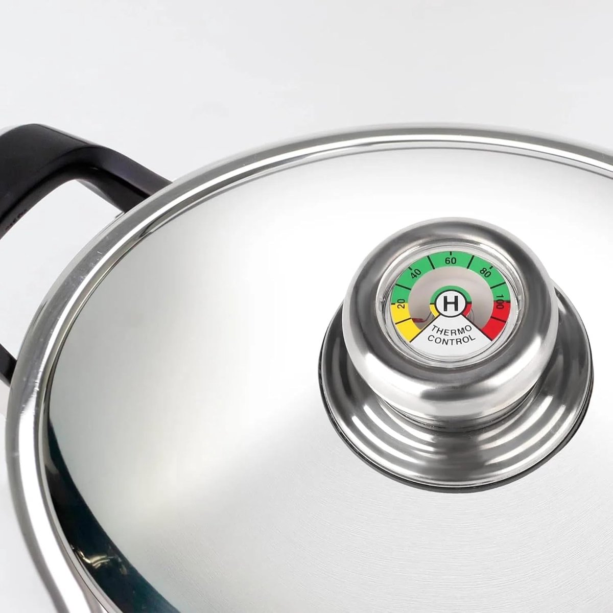 Potdeksel Handvat met Thermometer - Universele Vervangingshandgreep - Antislip en Hittebestendig - ShopVlot