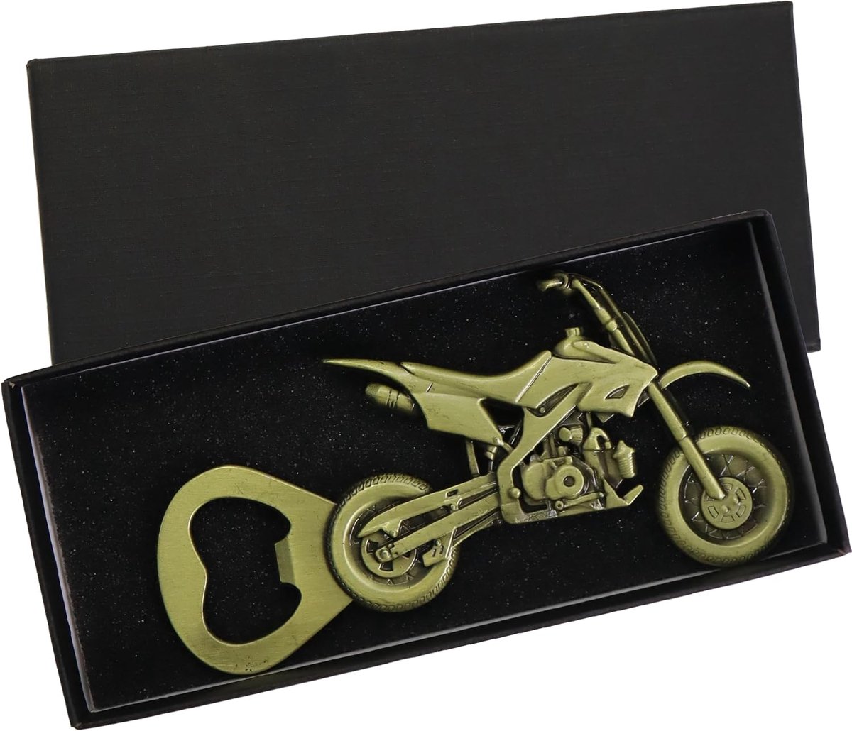 Motorfiets flesopener - zinklegering antiek brons - robuust ontwerp - perfect geschenk voor mannen - ShopVlot