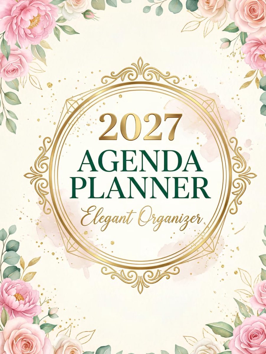 Agenda planner 2027 - elegant bloemenmotief - dagelijkse organisatie - haal je doelen - ShopVlot