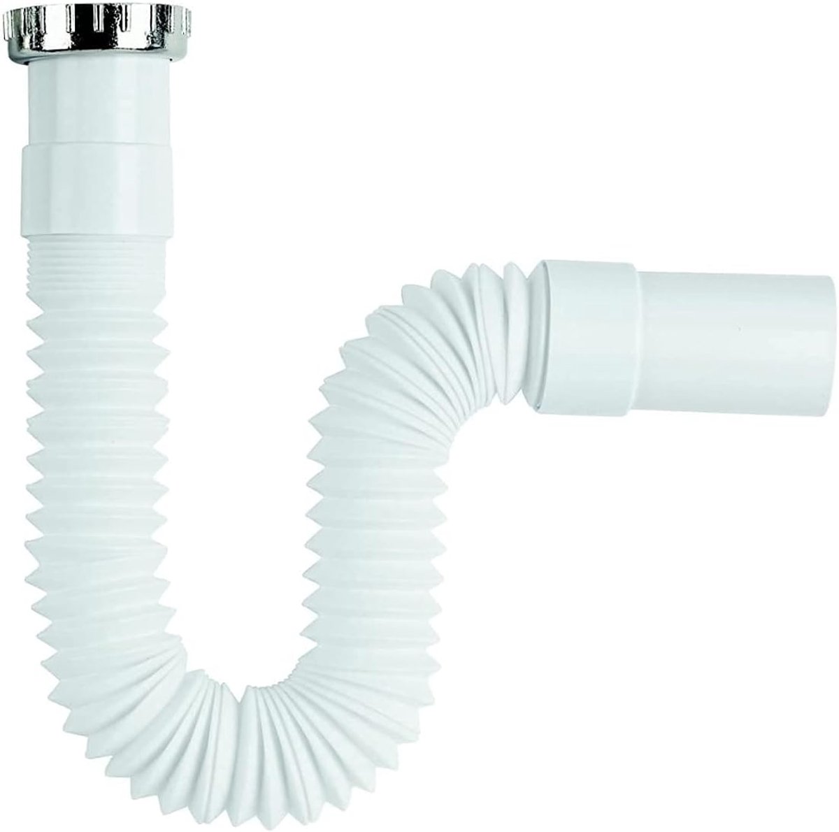 Afvoersiphon 28-68 cm - flexibele kunststof met metaal - 1 1/4 inch aansluiting - ideaal voor keuken en badkamer - ShopVlot
