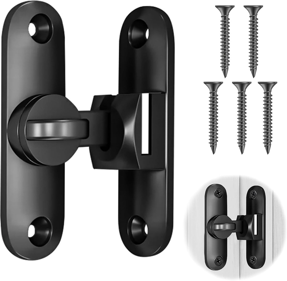 Deurslot voor schuifdeuren 90/180 graden - Houten deurslot met schroeven - Duurzaam en elegant - ShopVlot