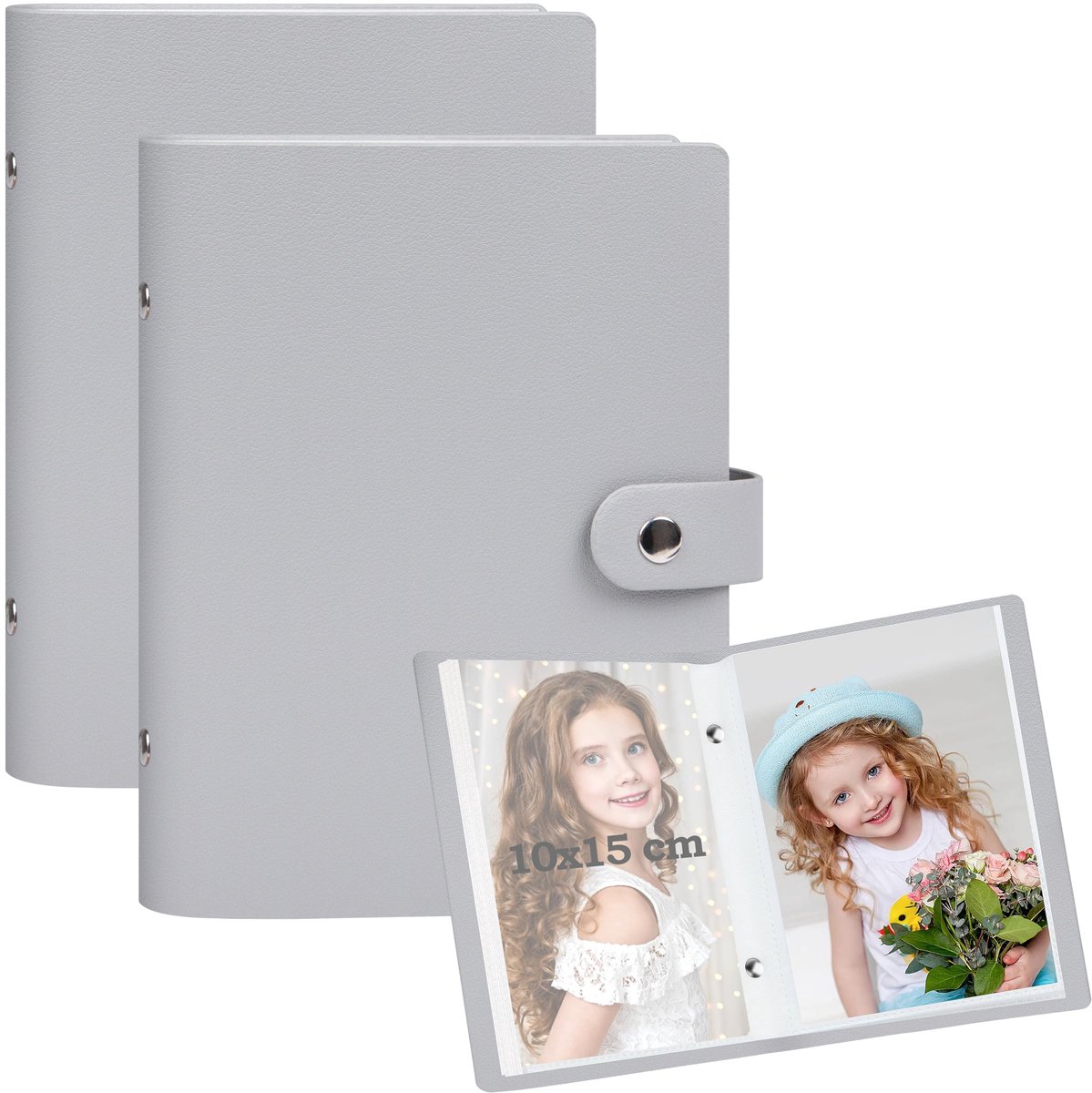 Fotoalbum 10x15 cm - Grijs - 52 foto's per album - Ideaal voor herinneringen - ShopVlot