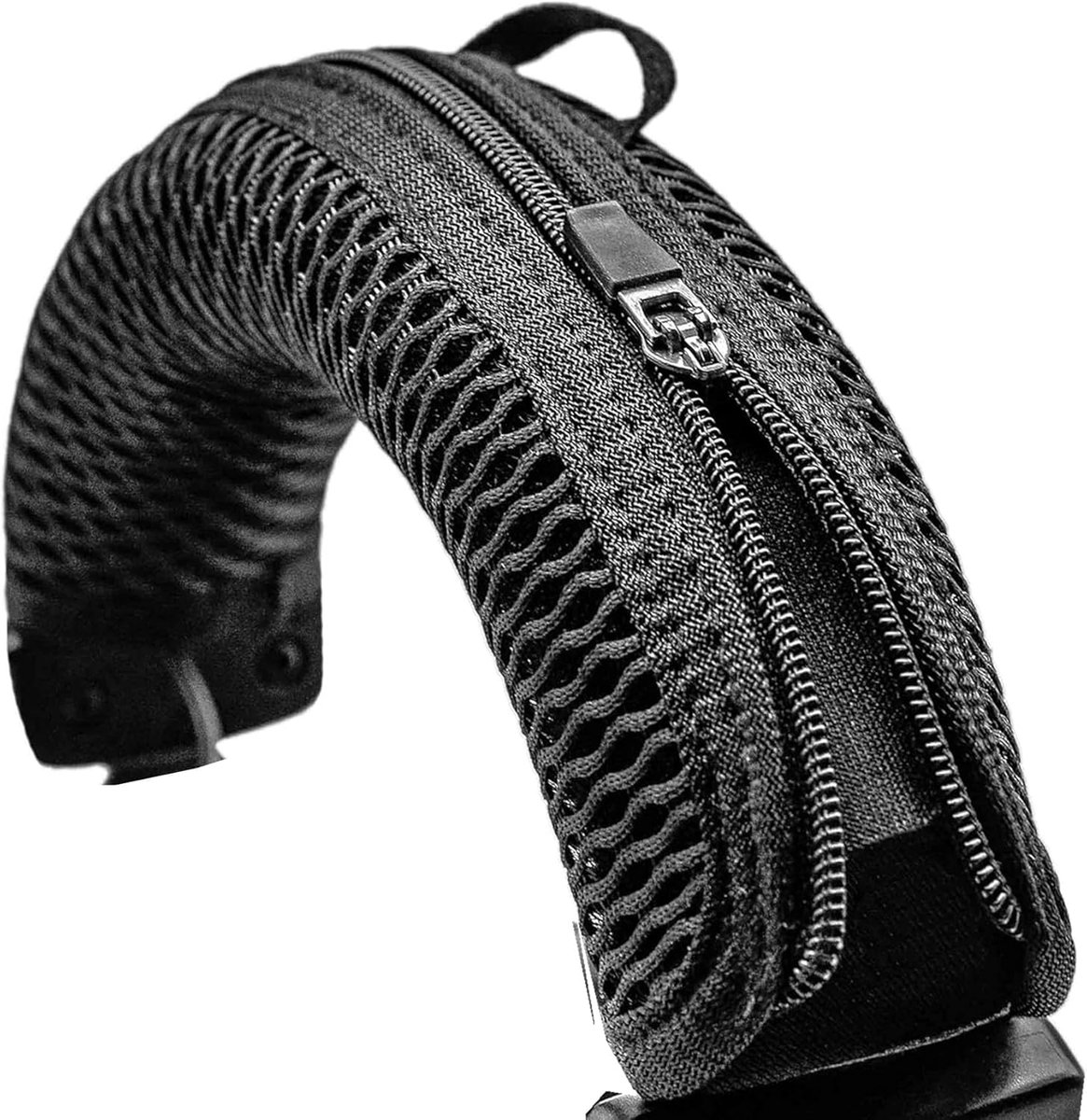 SnelShoppen - Hoofdband Hoes Geschikt voor Hoofdtelefoons zoals M50 M40 M35 M30 - Ademend Mesh Stof met Kussen - Zwart - Eenvoudige Installatie en Ond