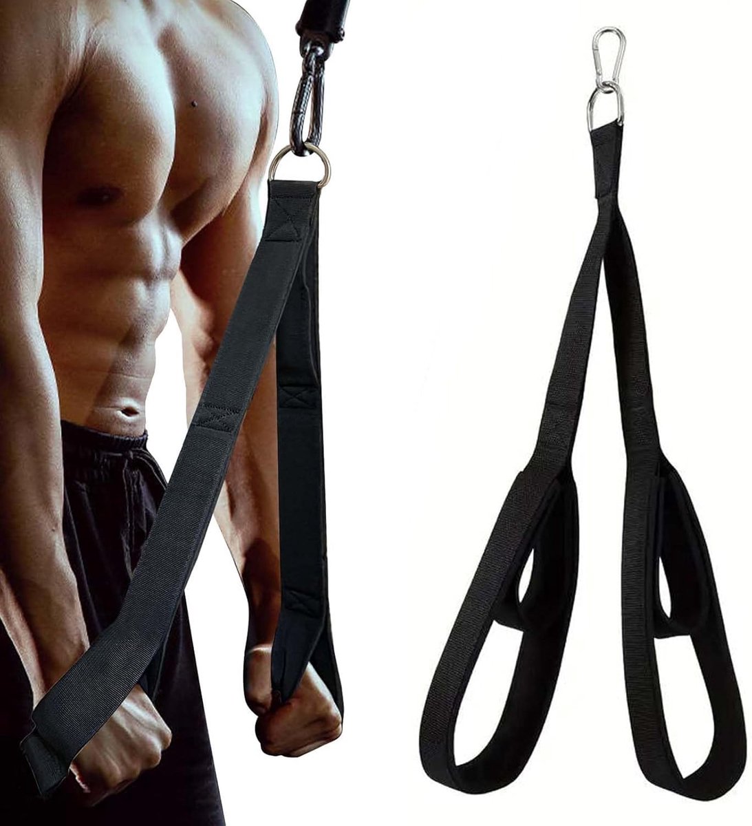 Triceps kabel - verstelbaar - dubbele grip - maximale spierstimulatie - ShopVlot
