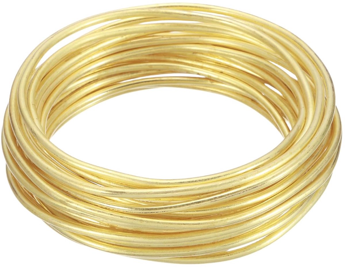 6 meter lang, H65 messing, knutseldraad, 3 mm diameter, 8 gauge, metalen sieradendraad voor halskettingen, armbanden, ringen, sieraden maken, knutselwerk, decoratie