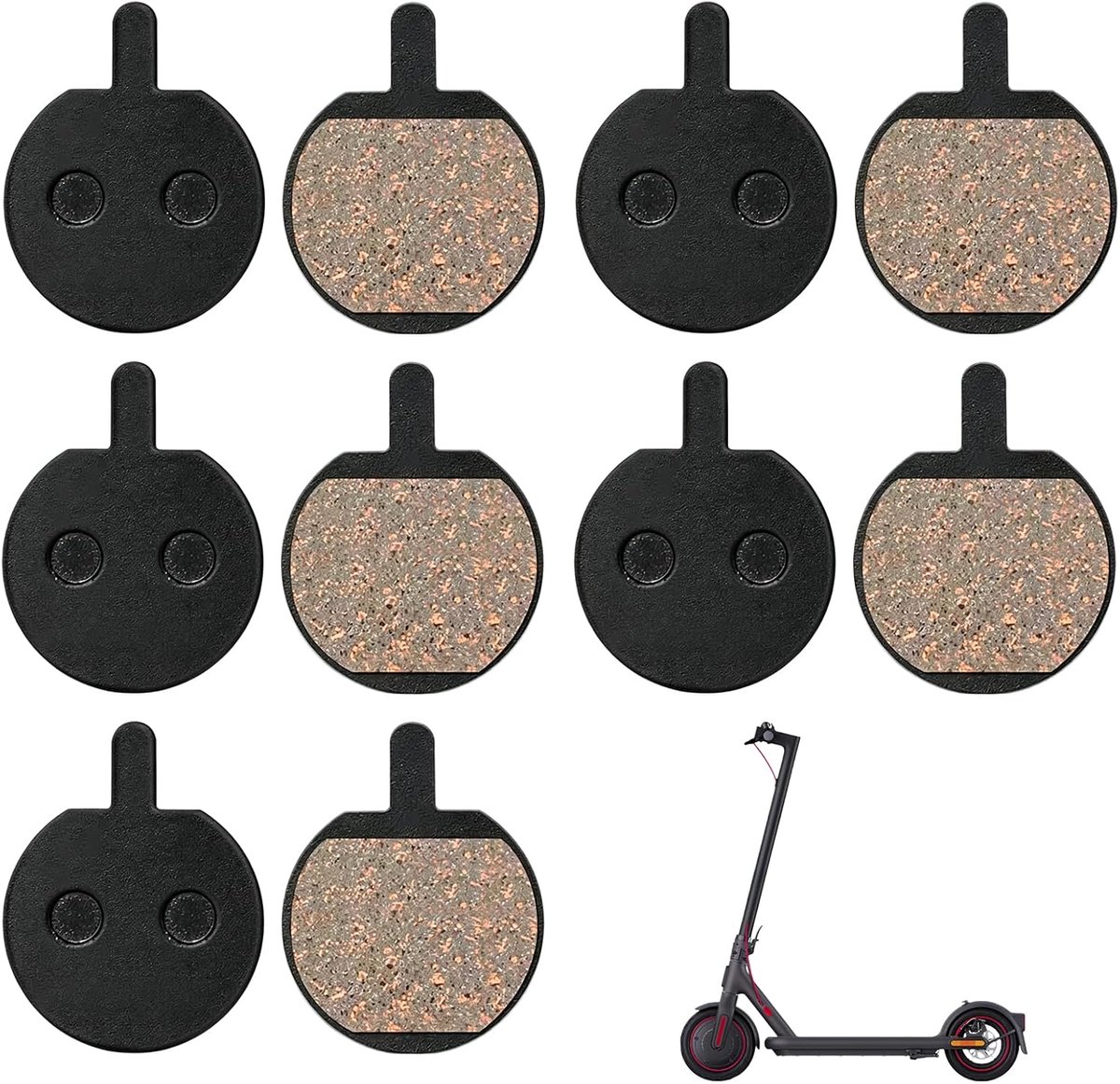 5 paar schijfremblokken voor fiets, halfmetalen ronde remblokken voor mountainbike, elektrische fiets, scooter en scooter, set reservepads