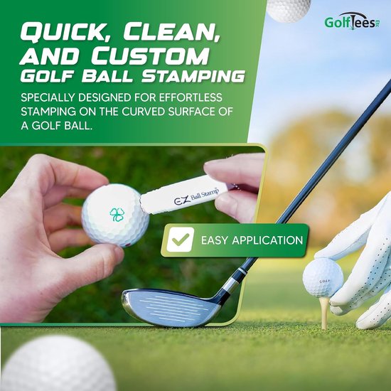 Golfbal Stempel Marker - Bal Markeer Stempel - Golfbal Markeren - Sneldrogende Inkt - 04 inch rond - Rood — afbeelding 5