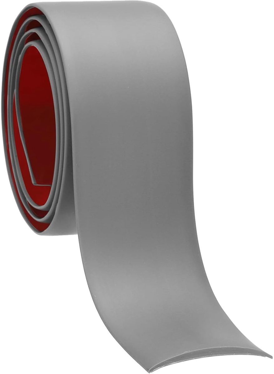 50 mm x 1 m overgangsprofiel, zelfklevende plinten, grijze zachte plint zelfklevende overgangslijst vloeren, randbescherming, afdekstrips voor vloeren, tegels, laminaat plafond