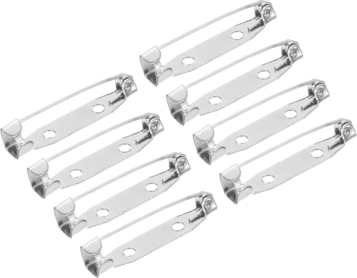 Sourcing map 50 stuks veiligheidsstangen pennen 30 mm broches sluiting naaldrug voor identiteitskaarten naamkaarten tags DIY handwerk zilverkleurig