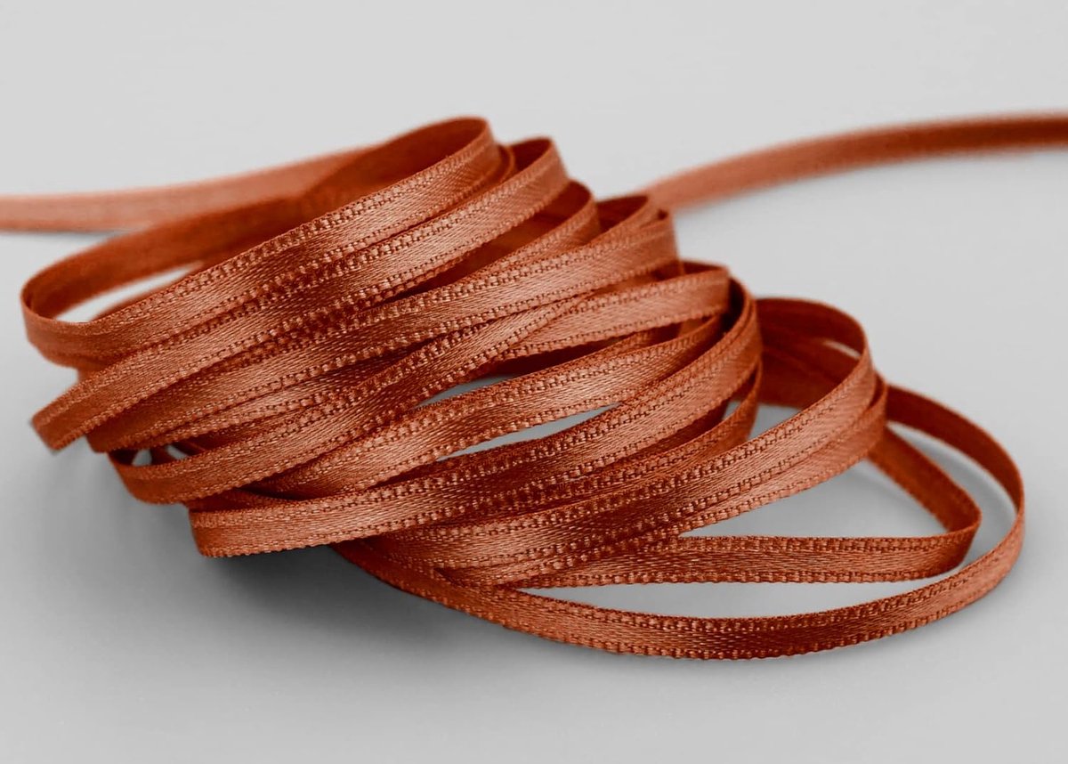 50 m x 3 mm Satijnband Lichtbruin Bruin (623) dubbelzijdig lint van satijn zonder draad zacht en glanzend cadeaulint decoratief lint Double face decoratief lint decoreren koord knutselen