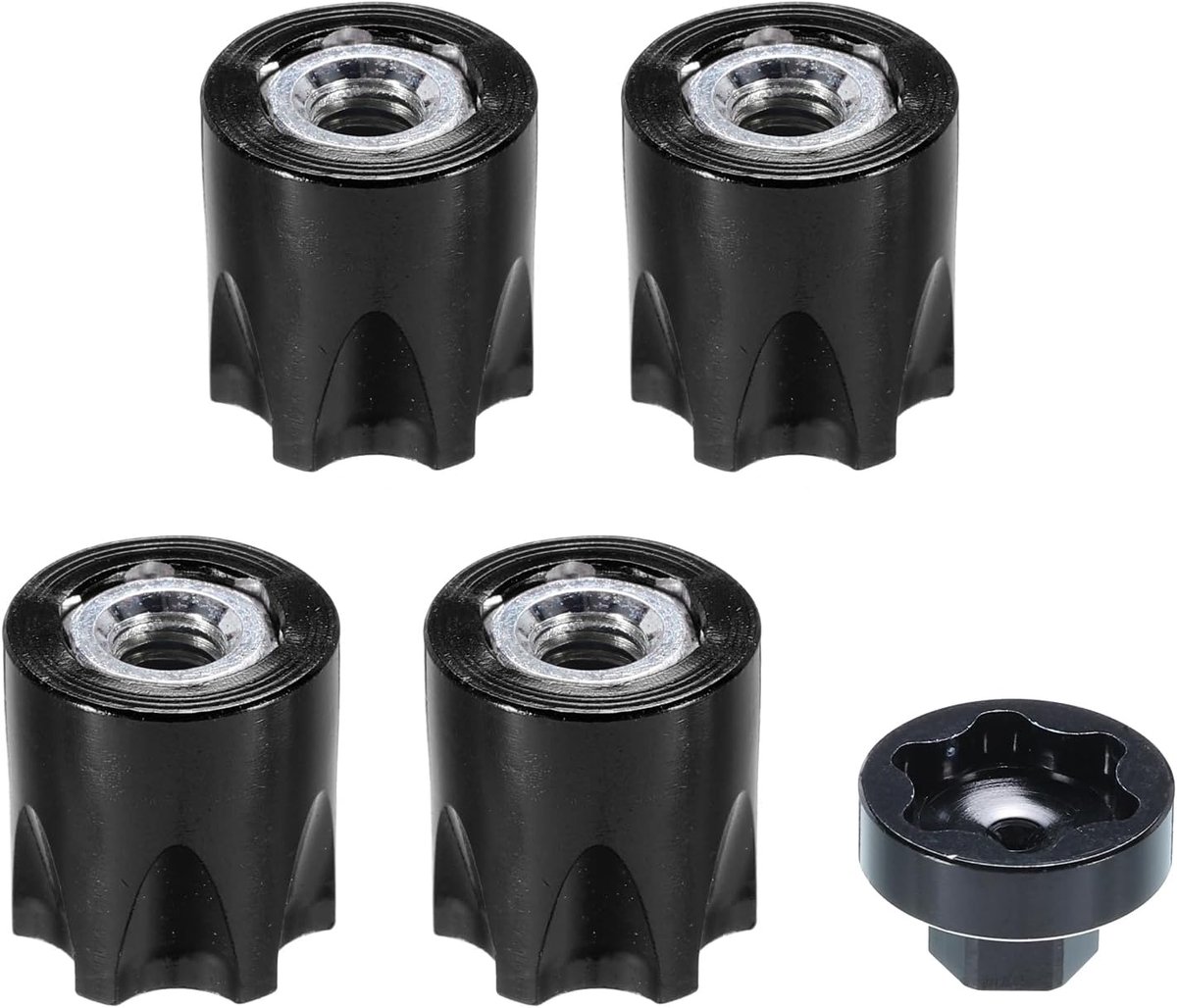 Wielmoeren van aluminium M4 met centrale dop voor naafvergrendeling, geschikt voor SCX10 automodellen, 4 stuks (zwart)