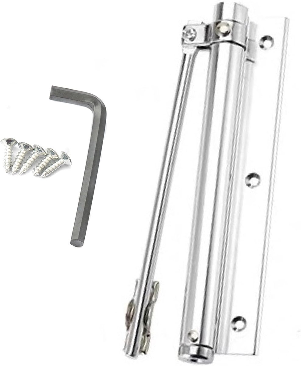 Deursluiter Aluminiumlegering 180 mm Zilver Verstelbaar | Lichtgewicht automatische deursluiter voor prive en commercieel gebruik. Verstelbaar opbouw met 5 schroeven. 180 mm zilver.