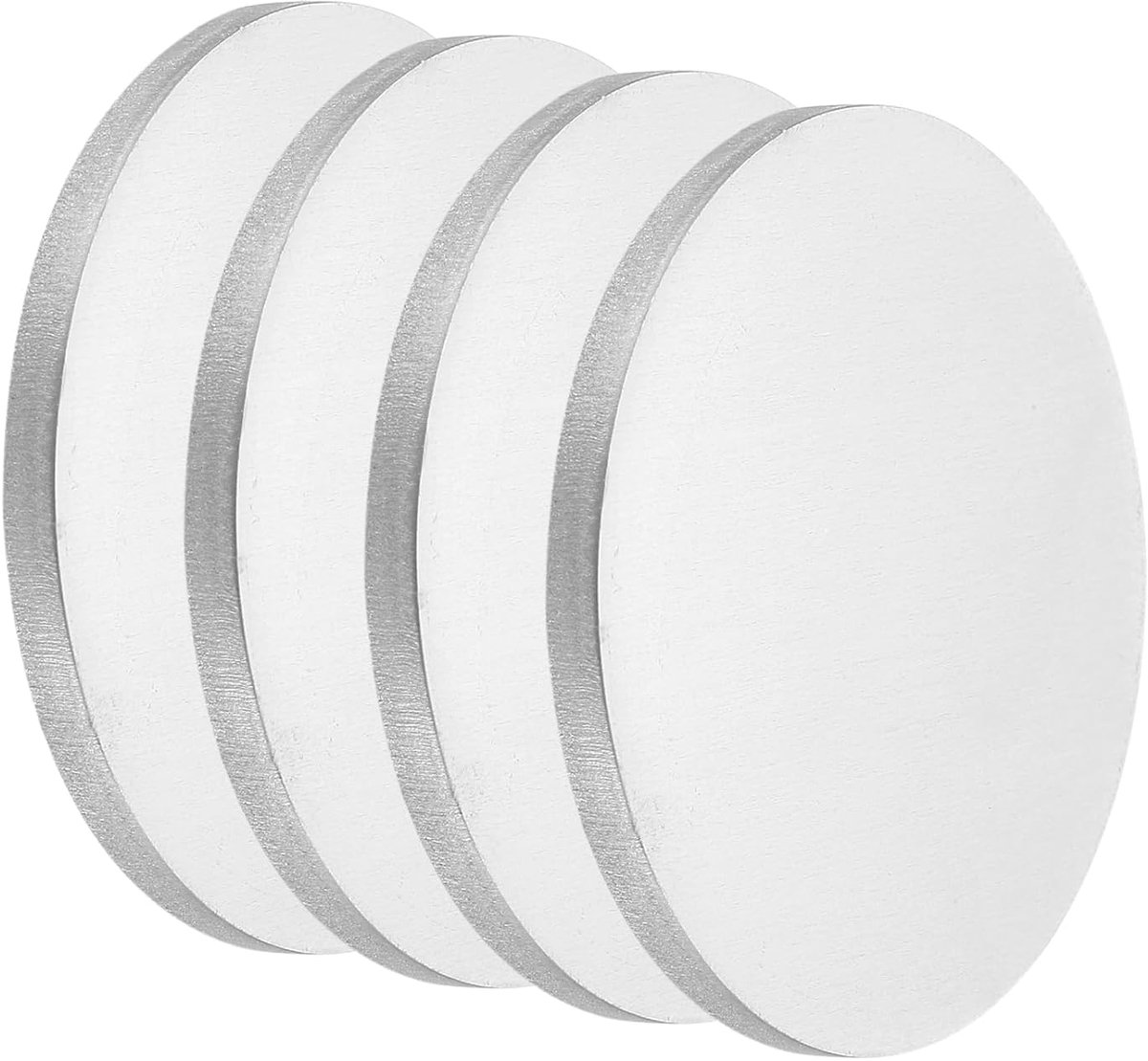 4 stuks aluminium platen, 50 mm, diameter 3 mm, dikte 6061, ronde aluminium platen voor metalen stempels