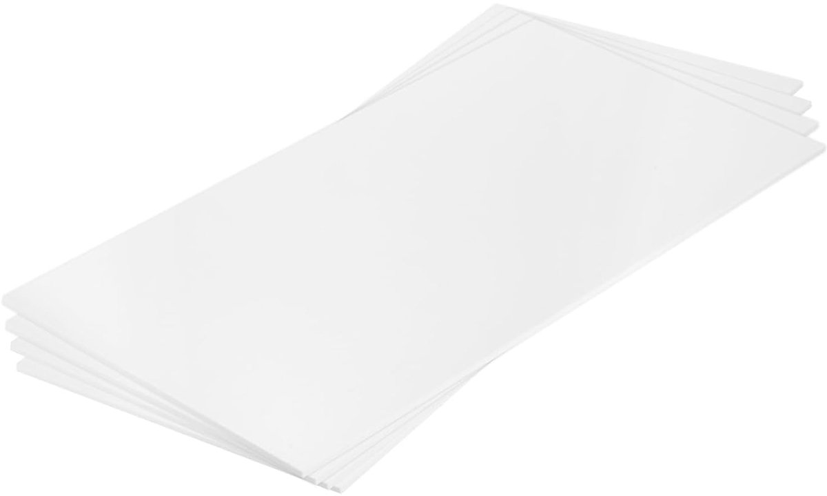 4 stuks ABS kunststofplaat, 60x30cm ABS plaat 3mm dik voor knutselen, modelbouw, auto reparatie, wit
