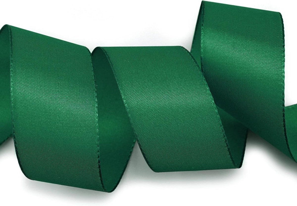 50 m x 40 mm TAFTBAND DONKERGROEN decoratief lint cadeaulint stoffen lint tafeldecoratie bruiloft Pasen lint Visco TAFT kaarten maken