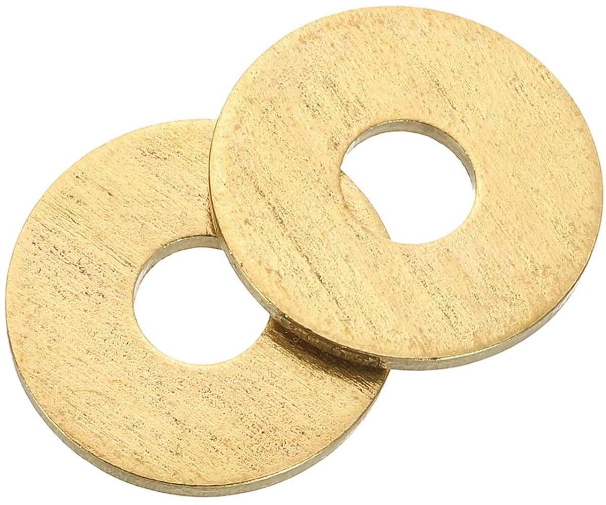 Set van 8 stuks sluitringen, M6 x 18mm x 1.5mm messing ring bijlagschijven assortiment, platte borgschijven afdichtingsringen metalen schijven voor schroeven bouten moeren
