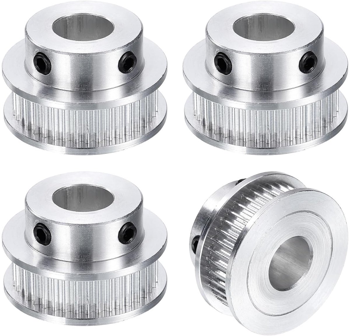 4 stuks GT-2 40T Katrol Synchrone Wiel 10mm Boring Aluminium Distributieriemschijf 40 Tanden Geschikt Voor 6 mm Brede Distributieriem Voor 3D-printer CNC-machine