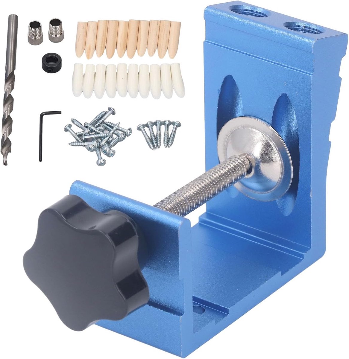 46 STKS Pocket Hole Jig Systeem Deuvelboor Schrijnwerk Schroef Kit Aluminium Pocket Hole Boor Gids Jig Set Timmerwerk Locator