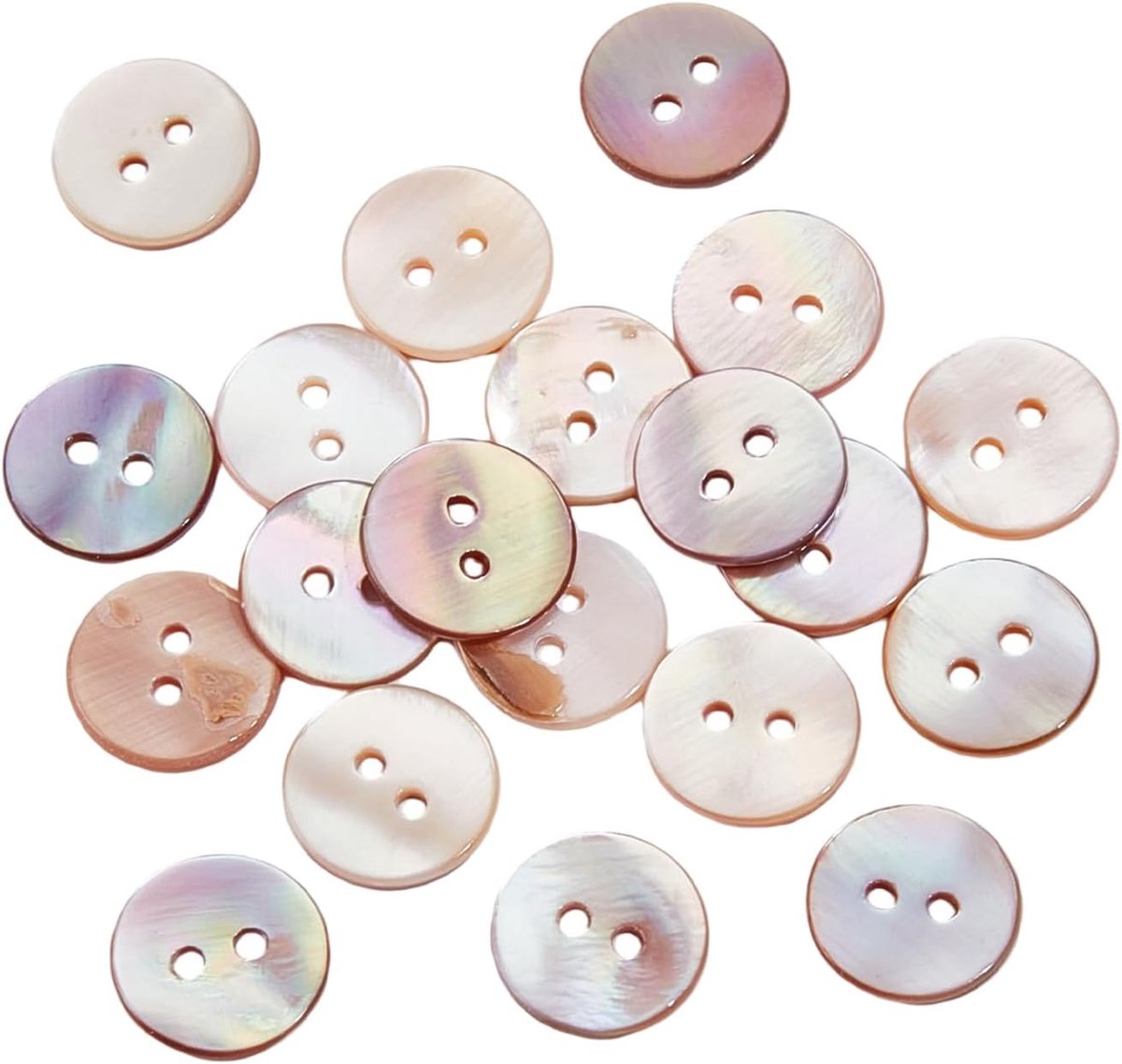 20 stuks 12,5 mm natuurlijke schelp knoppen, 2-gaats naaien ronde knopen, hars bevestigingsmiddelen voor stoffen jassen pakken jas blazers jeans rokken naaien ambachtelijke maken