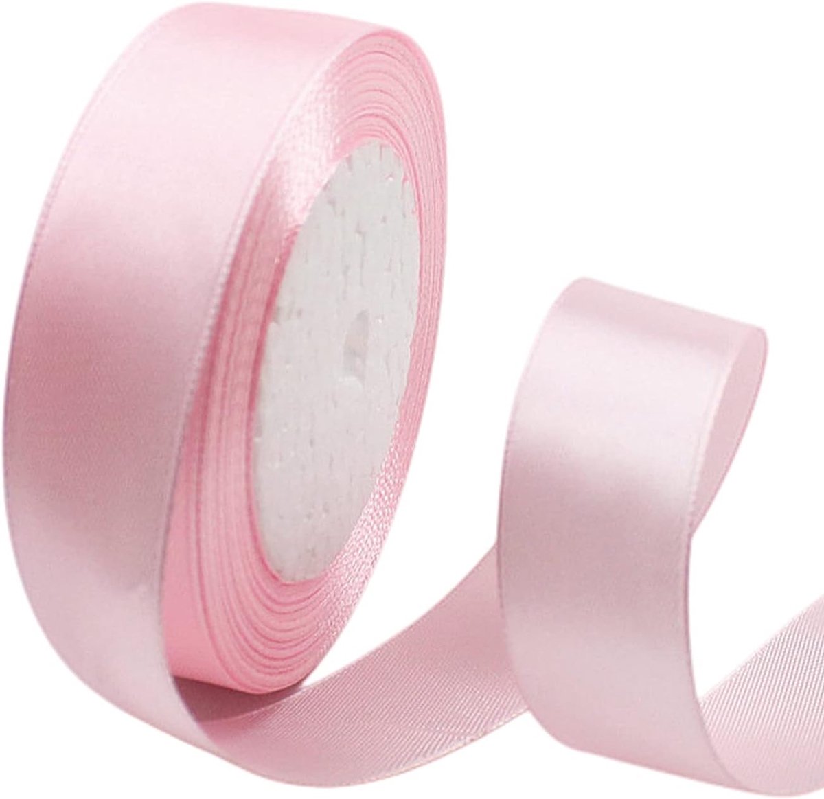 Lint Roze 25mm,22 Meters Satijnen Linten, Decoratie Zijden Linten, Cadeaulint, Autolint,Stoffen Linten van Zijde en Satijn, voor Bruiloft, Feest, Verjaardag,Valentijn Party