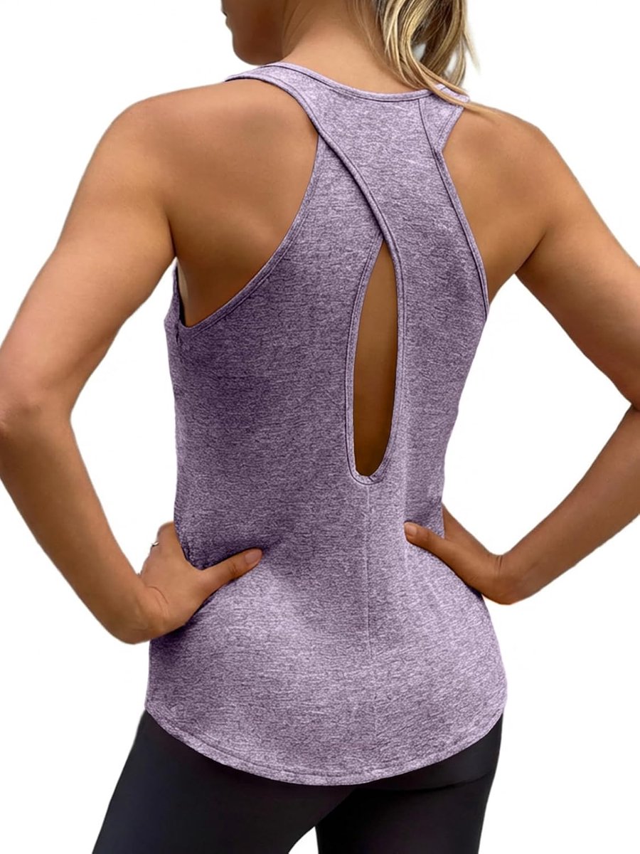 Tanktops met gekruiste rug voor dames, racerback zonder mouwen, yoga-shirt, open rug, sporttop