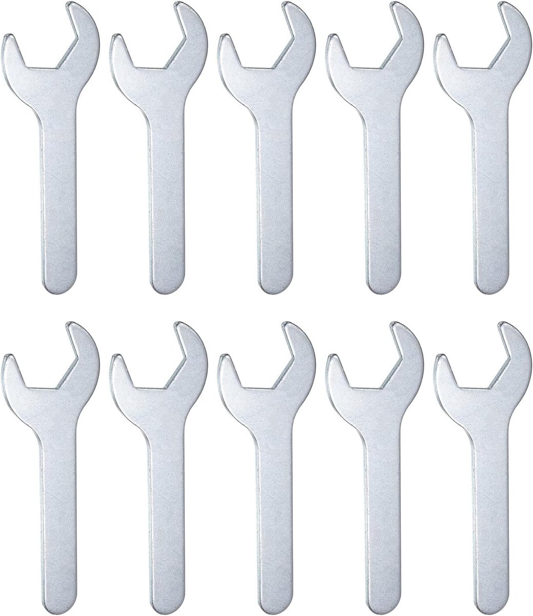 10 stuks kleine moersleutel, open ringsleutel, 25 x 126 x 2,8 mm, metrisch, U-vormig, enkele superdunne platte kop, verzinkingssleutel voor reparatie van motorvoertuigen
