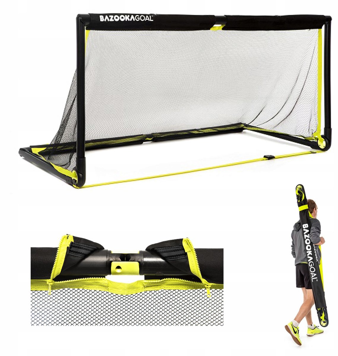 Opvouwbaar Voetbaldoel BazookaGoal 150x90 cm XL - Draagbaar