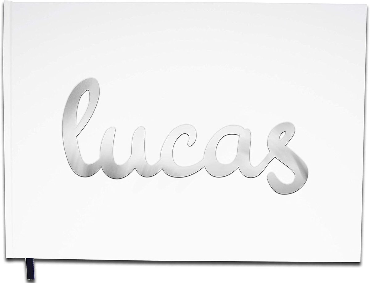 Gastenboek met voornaam Lucas - 30 x 21 cm - premium kwaliteit - ideaal voor verjaardagen - ShopVlot