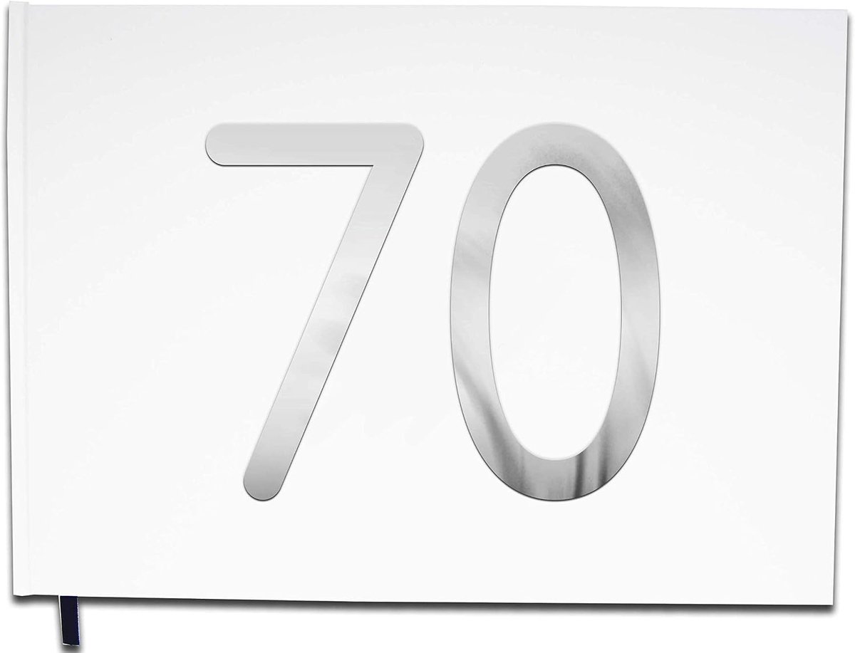Gastenboek 70 jaar - premium kwaliteit A4 - verchroomde letters - perfect voor verjaardagen - ShopVlot
