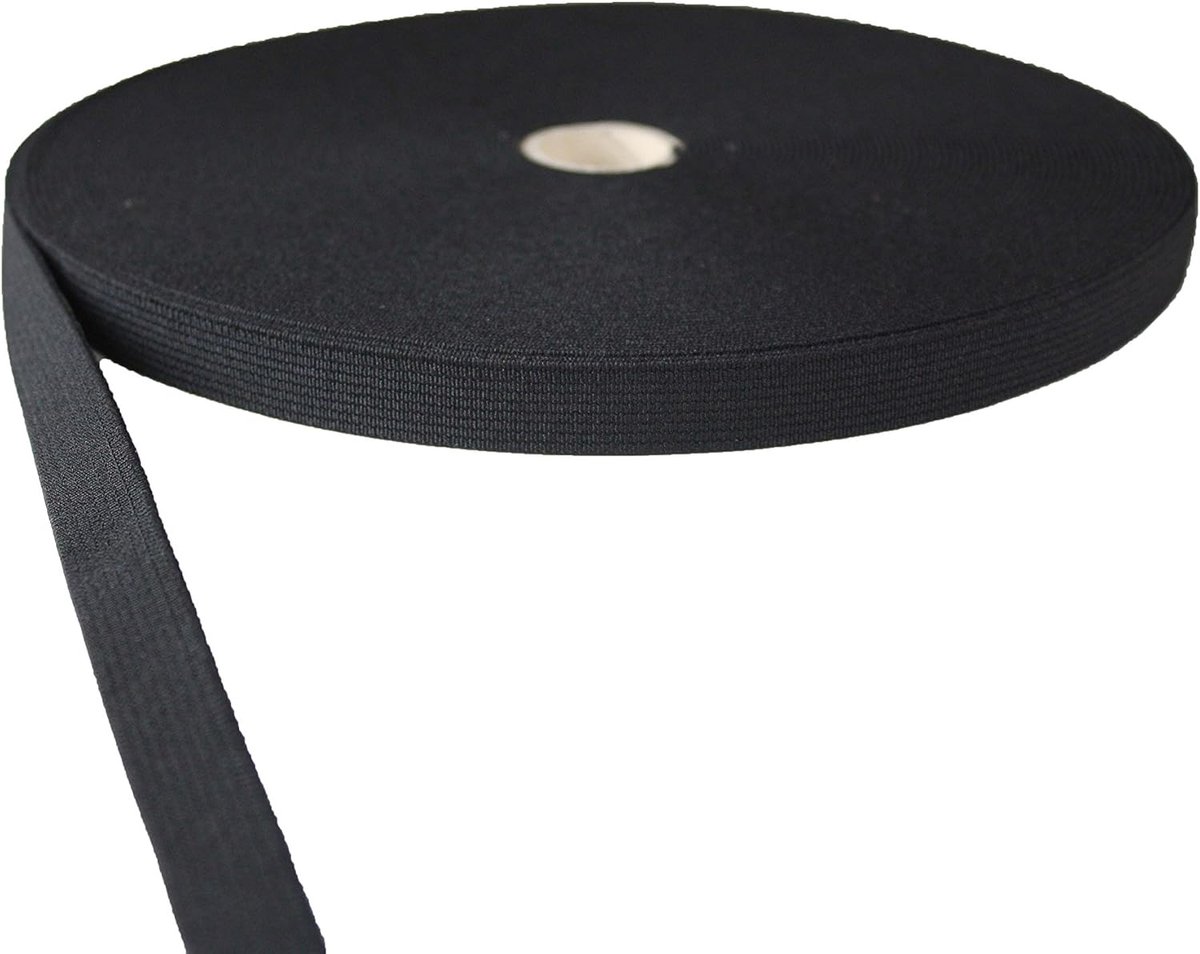 Rubber band 30 mm breed - zwart - medium treksterkte - ideaal voor DIY projecten - ShopVlot